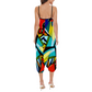 Women's  High-waisted Straight Leg Pant Strappy Romper