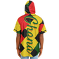 Men's Ghana Flag & Black Star Pattern All-Over Print Hooded Baseball Jersey