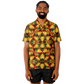 Men's Vibrant Autumn Kaleidoscope Pattern Spread Collar Short Sleeve Button-Down All Over Print Shirt.