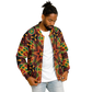 Men's African Kente Geometric Star Pattern All-Over Print Baseball Jacket