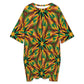 Women's Vibrant African Kente-Inspired Pattern All-Over Print Oversized T- Shirt Loungewear