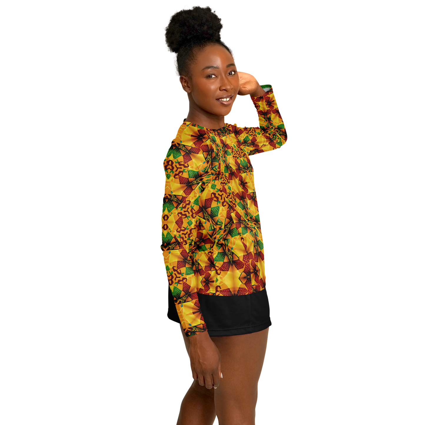 Women's Vibrant Autumn Kaleidoscope Pattern All Over Print Long Sleeve Performance Shirt