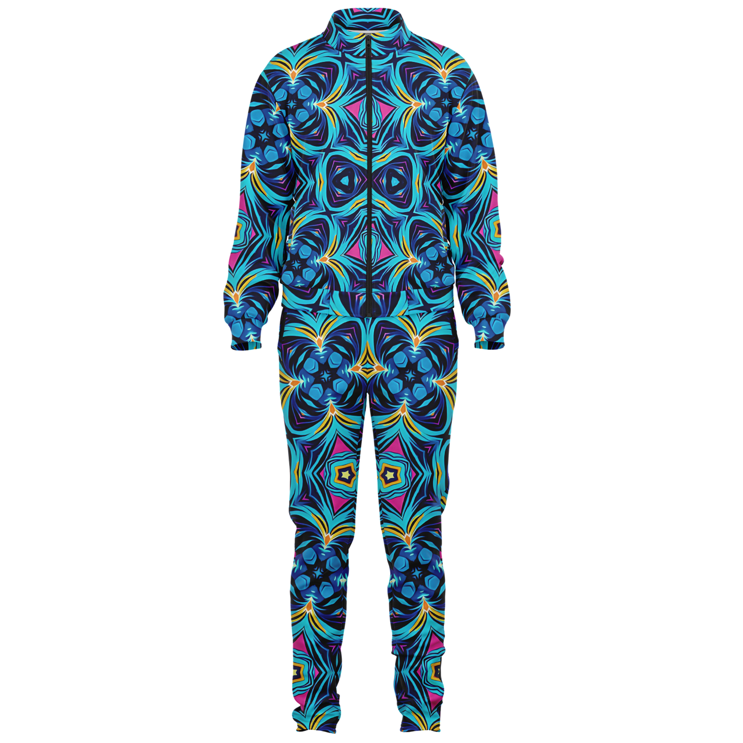 Men's Blue Kaleidoscope Track Jacket and Pants