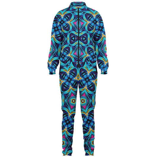 Men's Blue Kaleidoscope Track Jacket and Pants