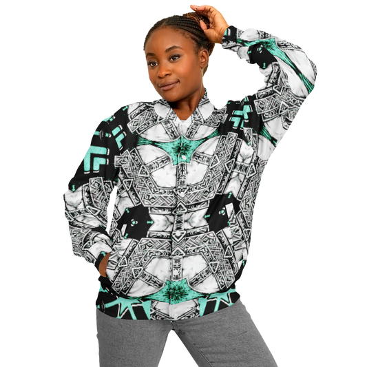 Women's Kaleidoscope Geometric Pattern All Over Print Baseball Jacket