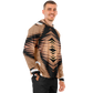 Men’s Bold Tiger Stripe Animal Pattern All Over Print  Long Sleeve Hooded Performance Shirt