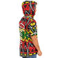 Men's Ghana Flag & Black Star Pattern All-Over Print Hooded Baseball Jersey