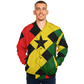 Men's Ghana Flag & Black Star Pattern All-Over Print Baseball Jacket