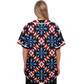 Women's Red White Blue Geometric Pattern All-Over Print Baseball Jersey