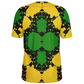 Men Bold Red Yellow Green & Black Star Geometric Pattern All Over Print Soccer Jersey