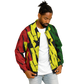 Men's Ghana Flag & Black Star Pattern All-Over Print Baseball Jacket