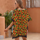 Women's Vibrant African Kente Geometric All-Over Print Swimsuit Cover Up