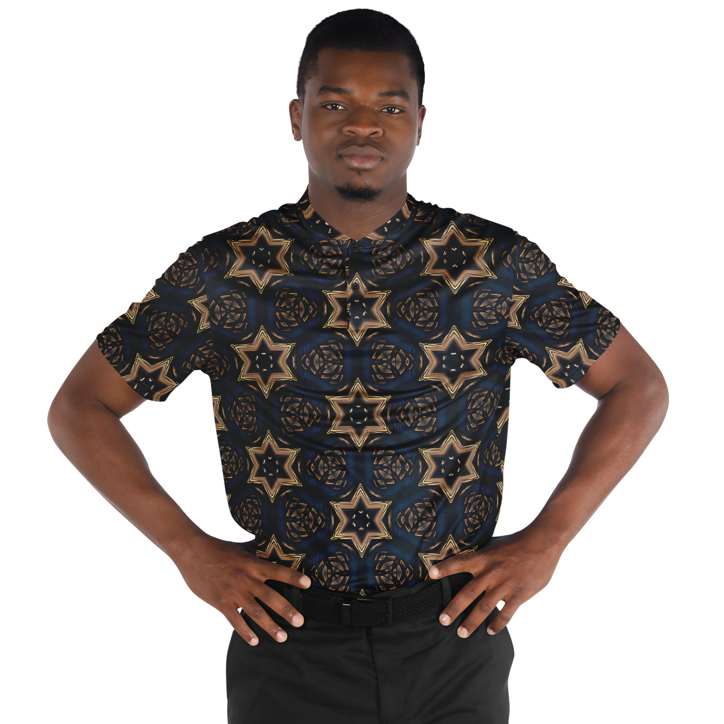 Men's Blade Collar Polyester Polo Shirt