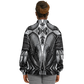 Women's Black & Silver Symmetry Pattern All-Over Print Baseball Jacket