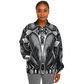 Women's Black & Silver Symmetry Pattern All-Over Print Baseball Jacket
