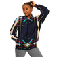 Women's Abstract Neon Geometry Pattern All Over Print Baseball Jacket