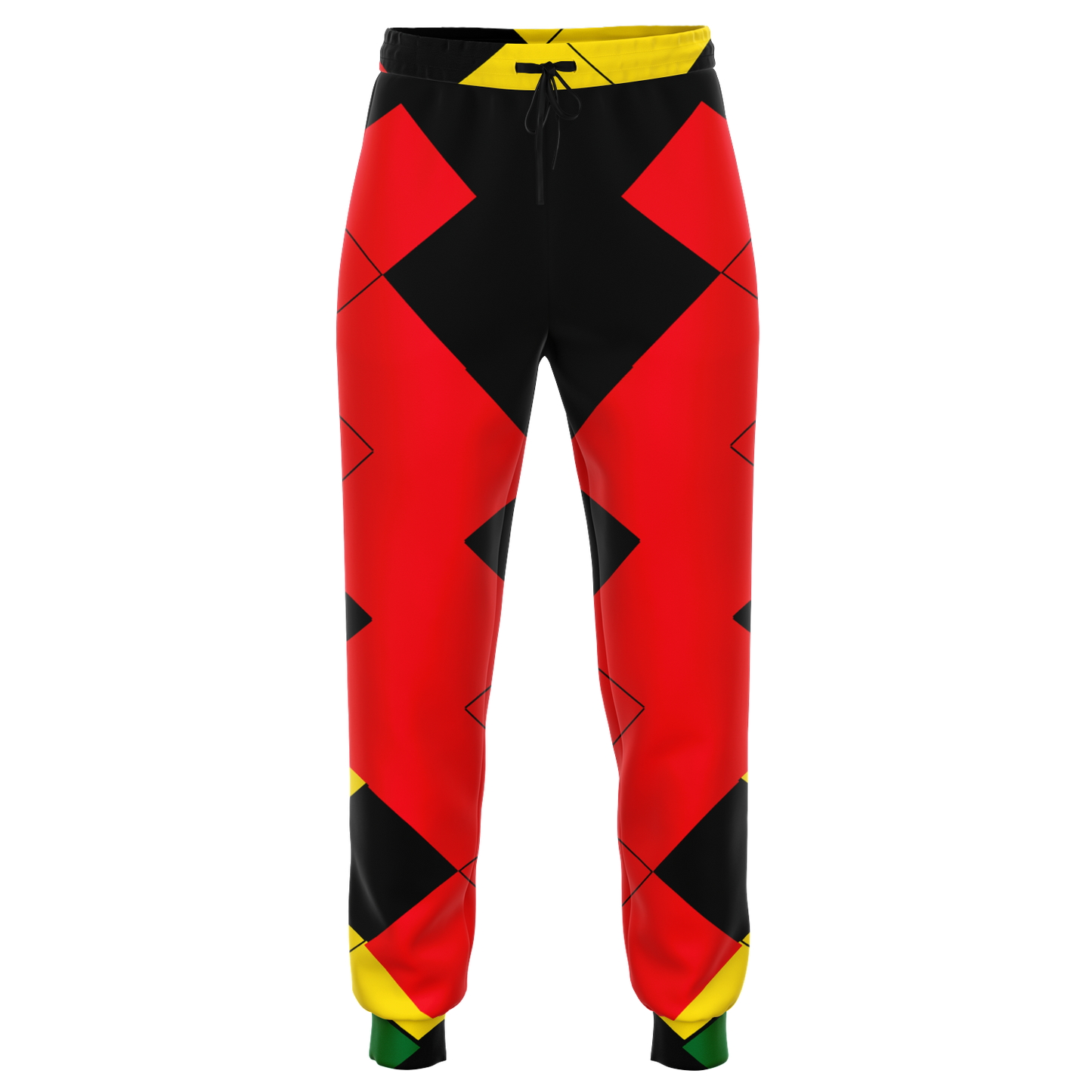 Men's Ghana Flag & Black Star Pattern All-Over Print Athletic Jogger
