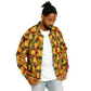 Men's Vibrant African Kente Geometric Pattern All Over Print Baseball Jacket