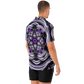Men's Kaleidoscope Purple Pattern Spread Collar Short Sleeve Button-Down All Over Print Shirt.