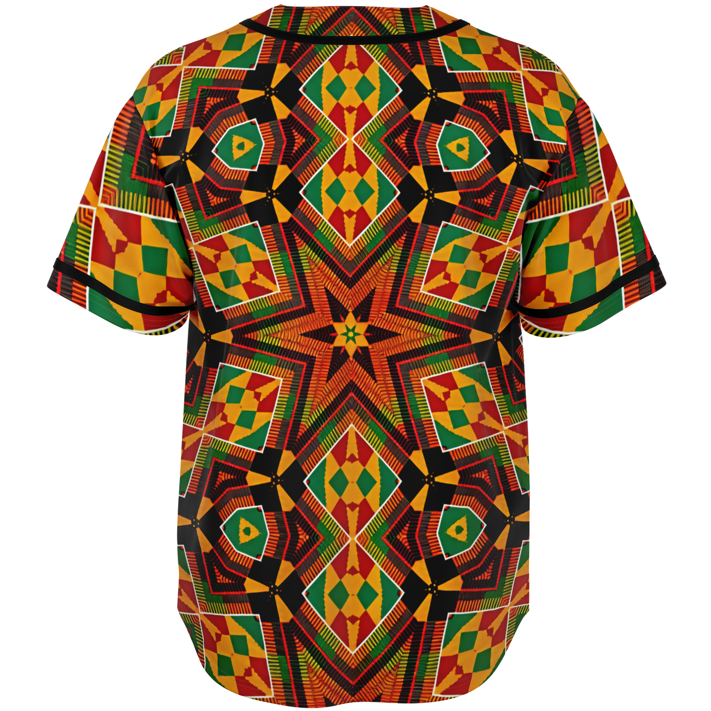 Men's African Kente Geometric Star Pattern All-Over Print Baseball Jersey
