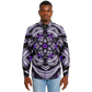 Men's Kaleidoscope Purple Pattern Spread Collar Long Sleeve Button-Down All Over Print Shirt.