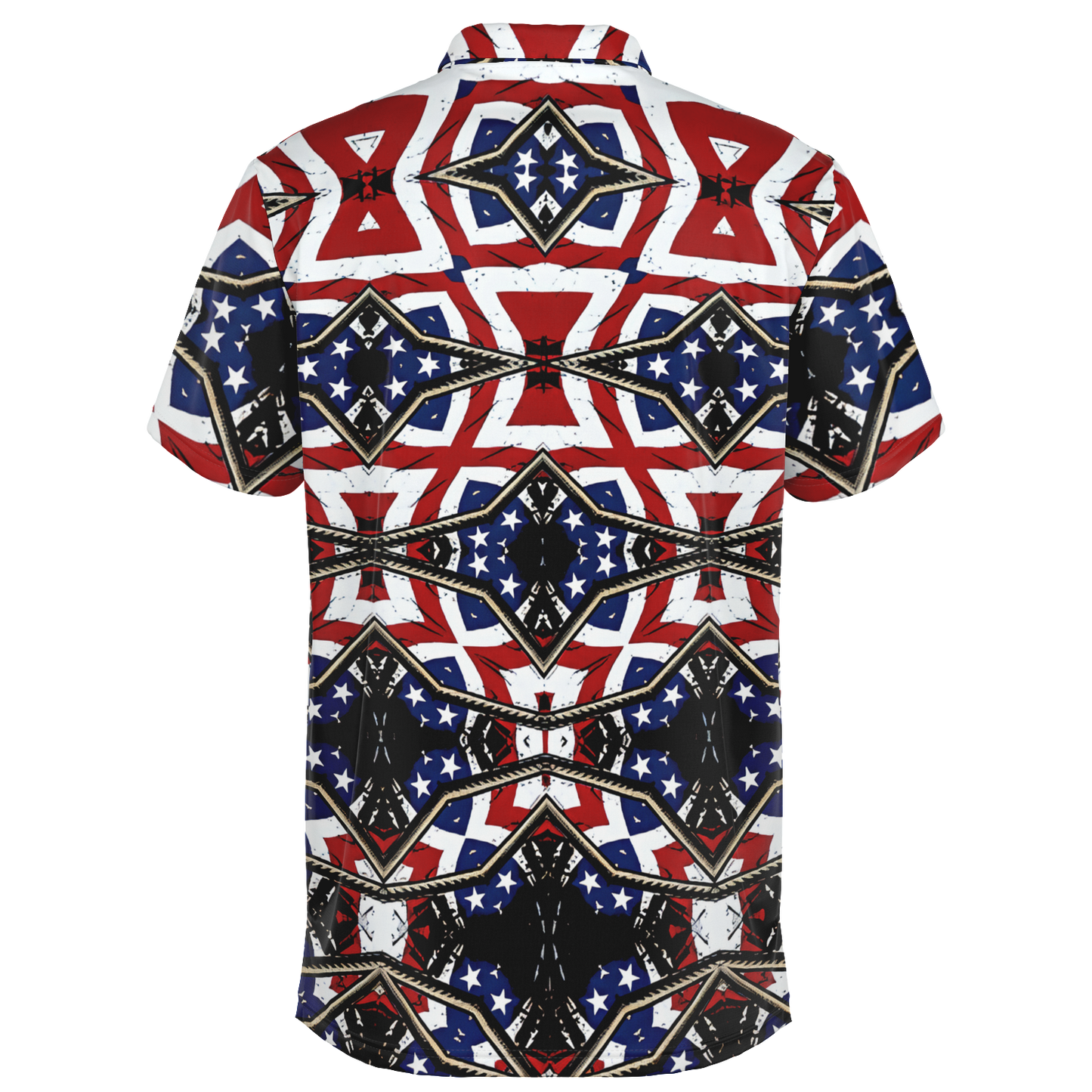 Men's Patriotic Star Kaleidoscope Pattern All-Over Print Polo Shirt
