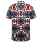Men's Patriotic Star Kaleidoscope Pattern All-Over Print Polo Shirt