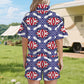 Women's Patriotic Stars & Stripes All Over Print  Windbreaker Short Set