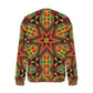 Women’s African Kente Geometric Star Pattern All-Over Print Crew Neck Sweater.