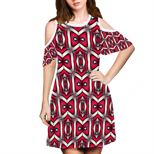 Women's Round Neck Sexy Off The Shoulder Short Dress