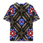 Men's Patriotic Kaleidoscope Pattern All-Over Print Plus Size Drop Shoulder T-Shirt