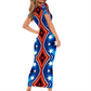 Women's Round Neck Long Dress Short Sleeve Bodycon Pencil Dress