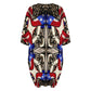 Women's Patriotic Stars & Cross Kaleidoscope Pattern All-Over Print Oversized T- Shirt Loungewear