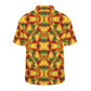 Men's Vibrant African Kente Geometric Pattern All Over Print Zipper Polo Shirt.