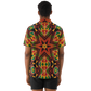Men's African Kente Geometric Star Pattern All-Over Print Spread Collar Short Sleeve Button-Down Shirt