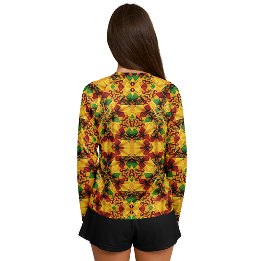 Women's Vibrant Autumn Kaleidoscope Pattern All Over Print Long Sleeve Performance Shirt