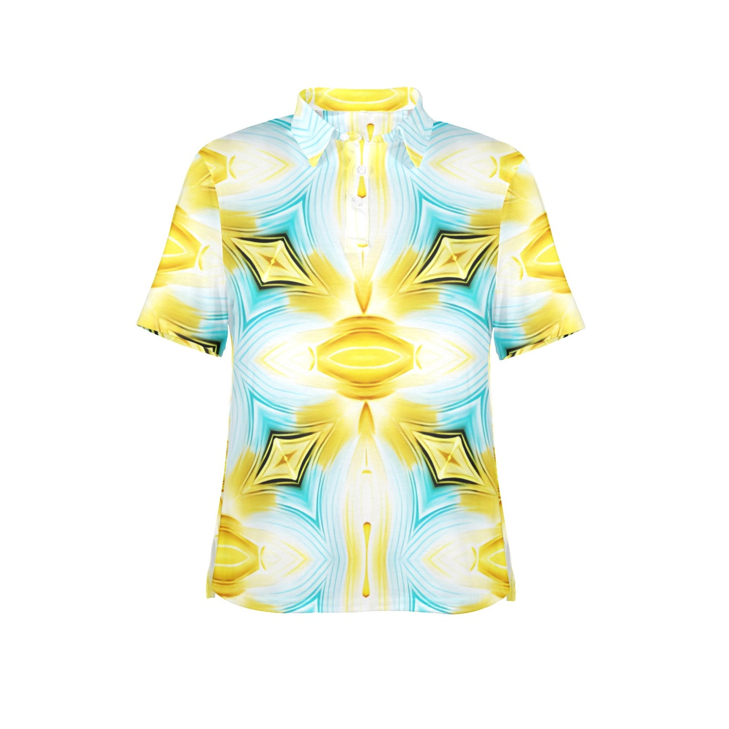 Women's Vibrant Kaleidoscope Geo Pattern All-Over Print  Polo Shirt