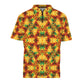 Men's Vibrant African Kente Geometric Pattern All Over Print Zipper Polo Shirt.