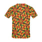 Men's Vibrant African Kente Geometric All-Over Print All Over Print Crew Neck T-Shirt