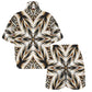 Women's Brown & Black Kaleidoscope Pattern Windbreaker Short Set