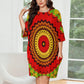 Women's Red Tribal Kaleidoscope Women's Oversized T- Shirt Loungewear