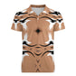 Men's Brown Tribal Wave Pattern All-Over Print Premium Ice Silk Polo Shirt