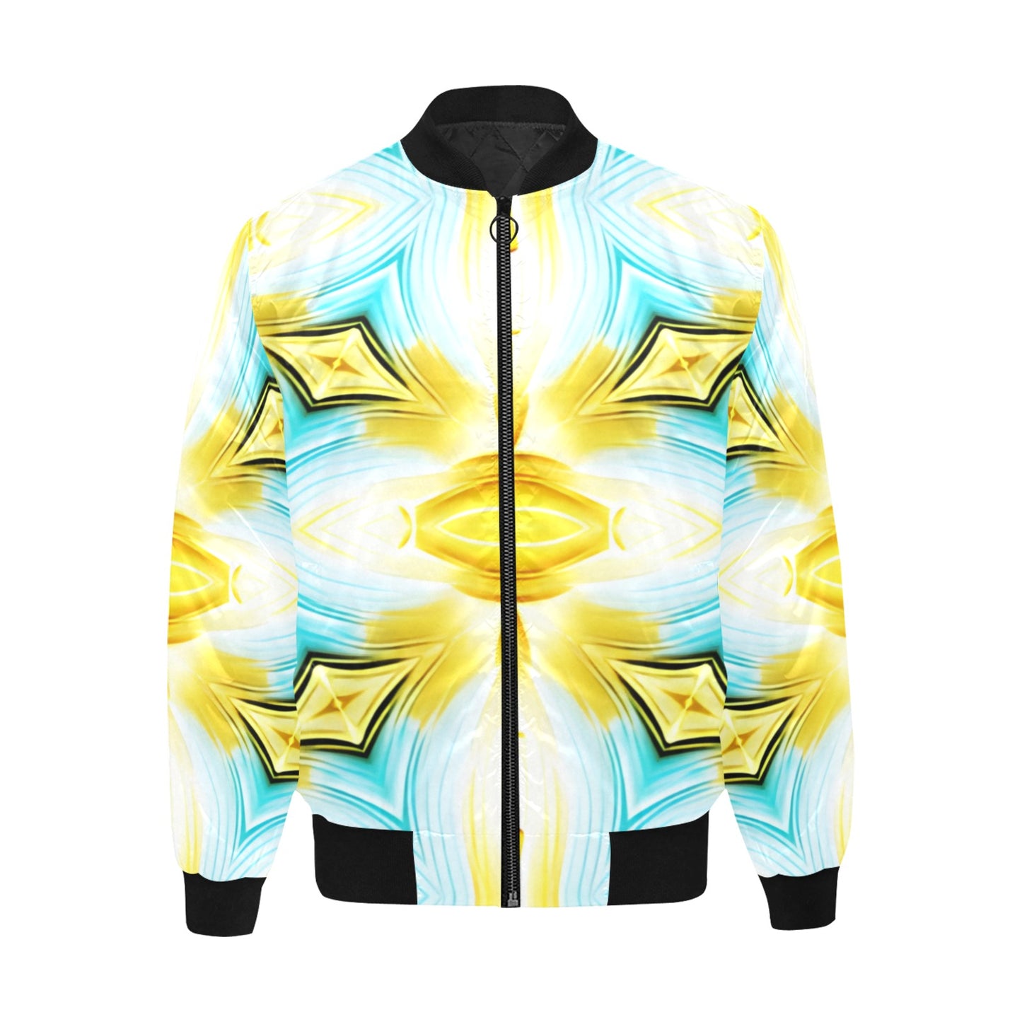 Men's Vibrant Kaleidoscope Geo Pattern All-Over Print Bomber Jacket