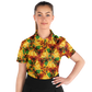 Women's Vibrant Autumn Kaleidoscope Polyester Polo Shirt