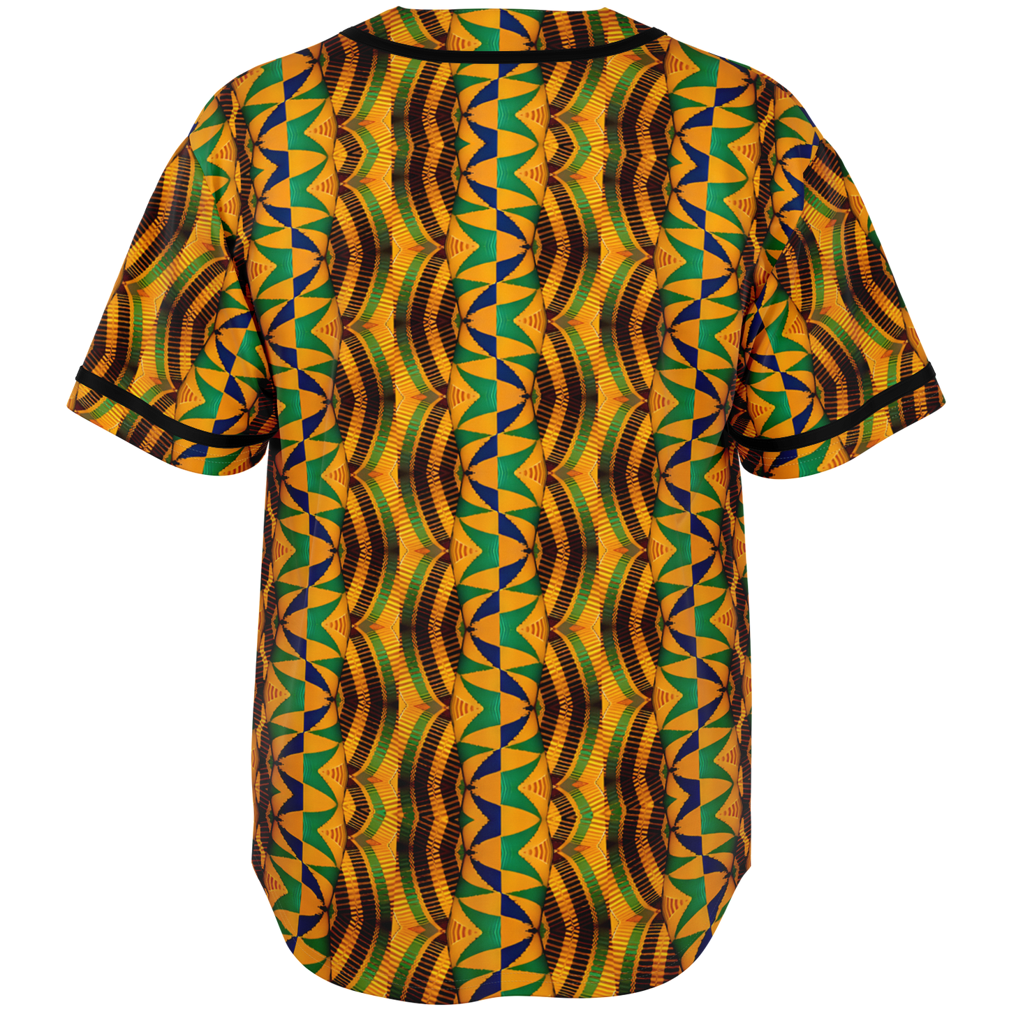 Women's African Kente Geometric Pattern All-Over Print Baseball Jersey