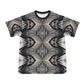 Men's Monochrome Geometric Kaleidoscope Pattern All Over Print Men's All Over Print Ribbed Collar T-Shirt