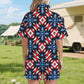 Women's Red White Blue Geometric Pattern All-Over Print All Over Print Windbreaker Short Set