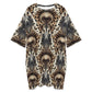 Women's Leopard Kaleidoscope Pattern All-Over Print Oversized T- Shirt Loungewear