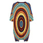 Women's Retro Radiant Circle Pattern  All-Over Print Women's Oversized T- Shirt Loungewear