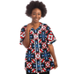 Women's Red White Blue Geometric Pattern All-Over Print Baseball Jersey